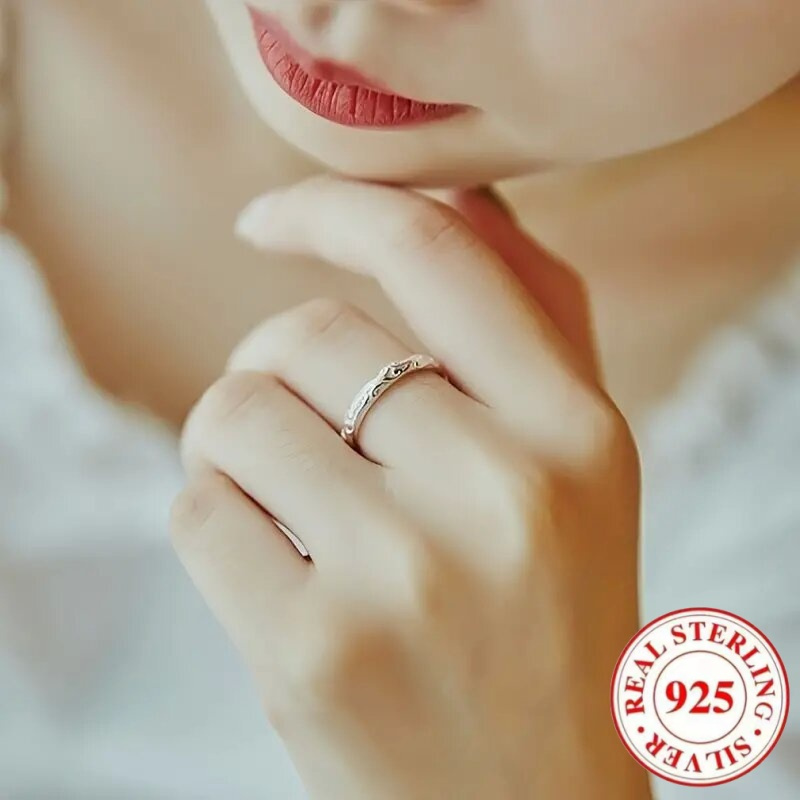 925 Silver Pattern Ring for Women's Daily Casual Party Jewelry